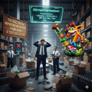 Breakdown of the cost of importing water pipes from China including freight and duties