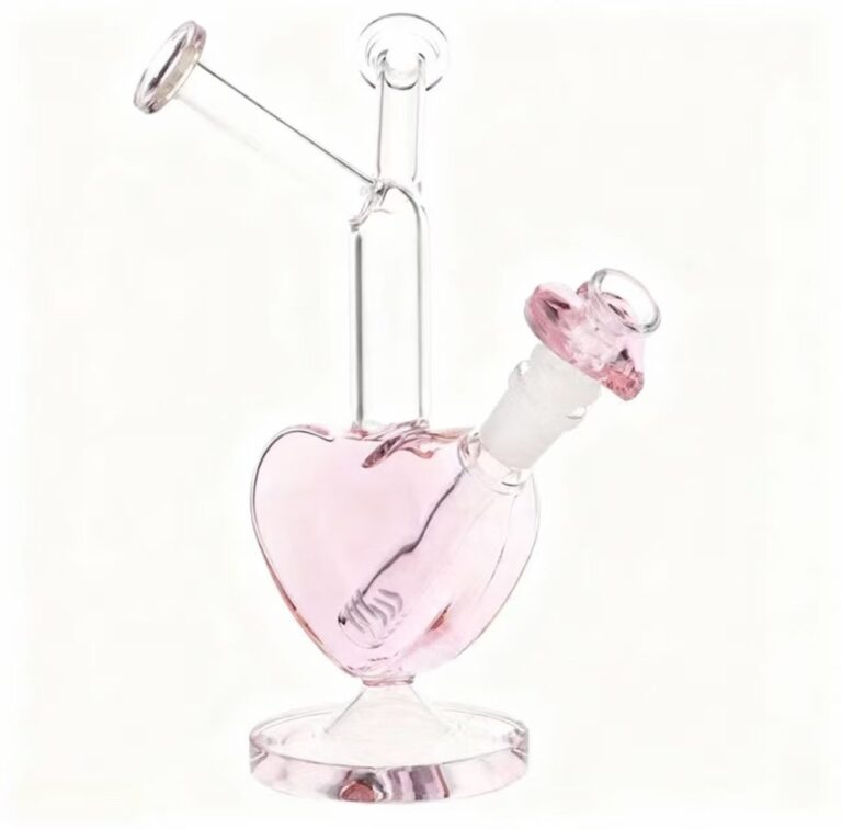 Pink glass hand pipe
