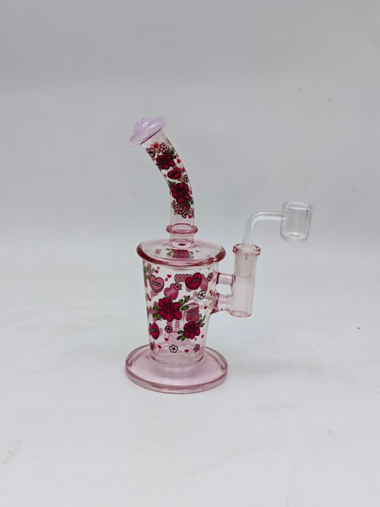 Pink glass water pipe