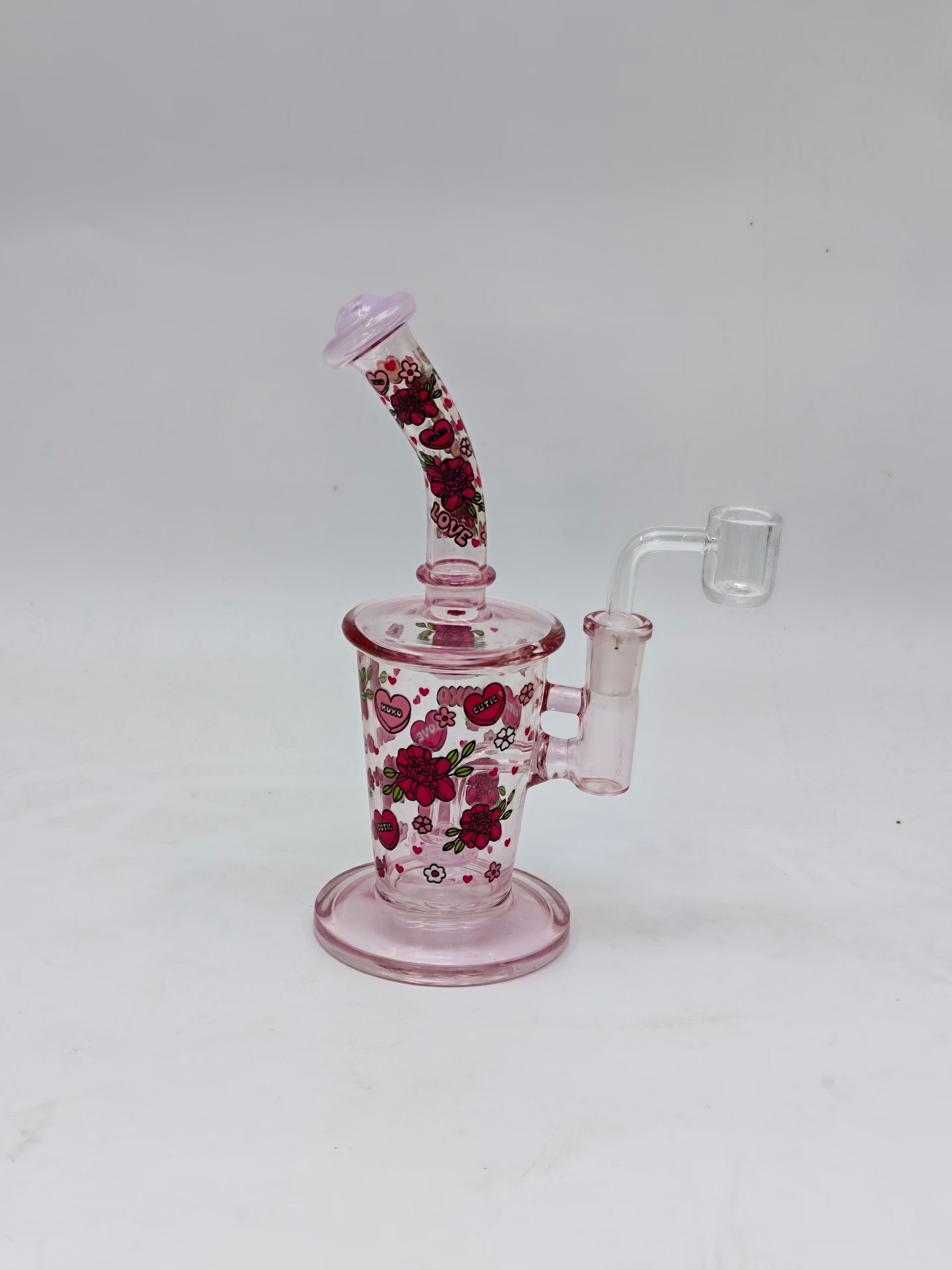 Pink glass water pipe