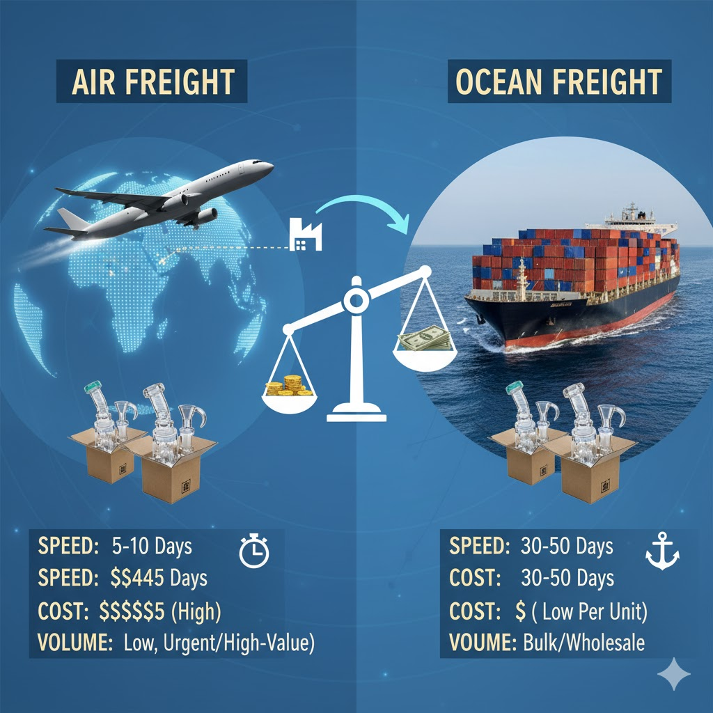 Air freight versus ocean freight choice in OEM project timelines