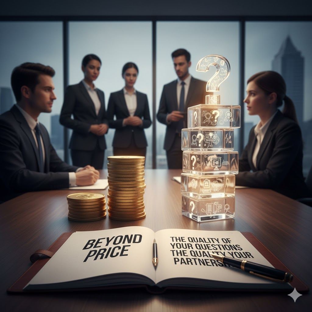 Beyond price question mark partnership value notebook