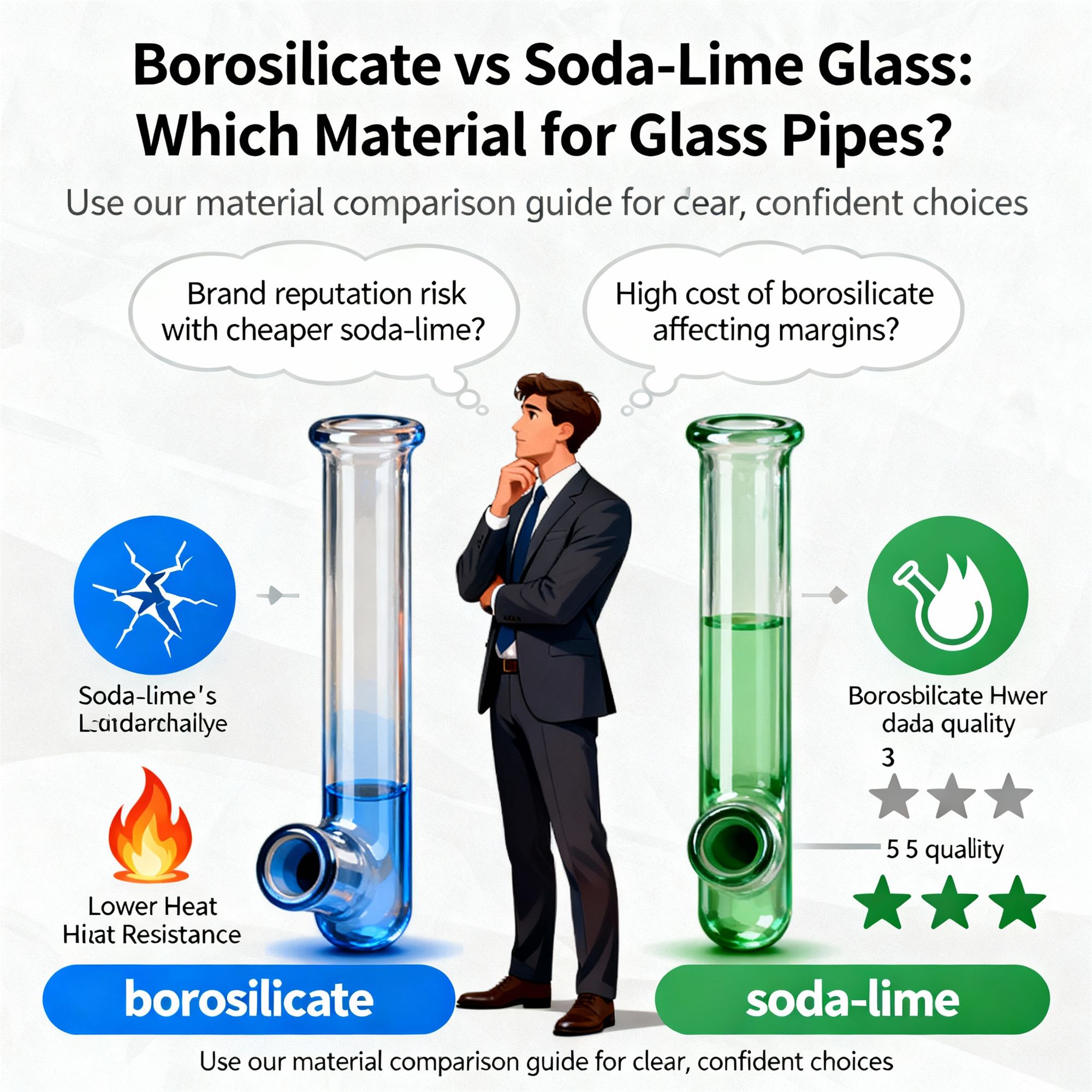 Borosilicate vs Soda-Lime: Glass Pipe Materials Guide - glass pipe product photo