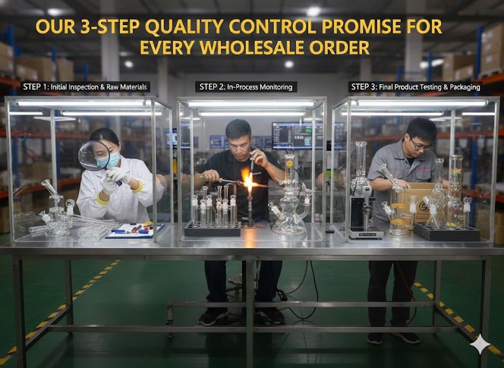 Our 3-Step Quality Control Promise for Every Wholesale Order - glass pipe product photo