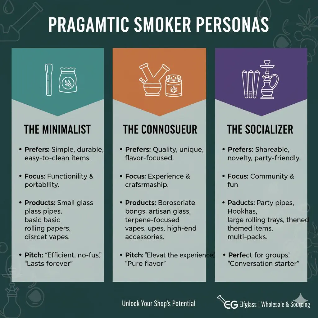Infographic on smoker personas for smoke shop sourcing guide