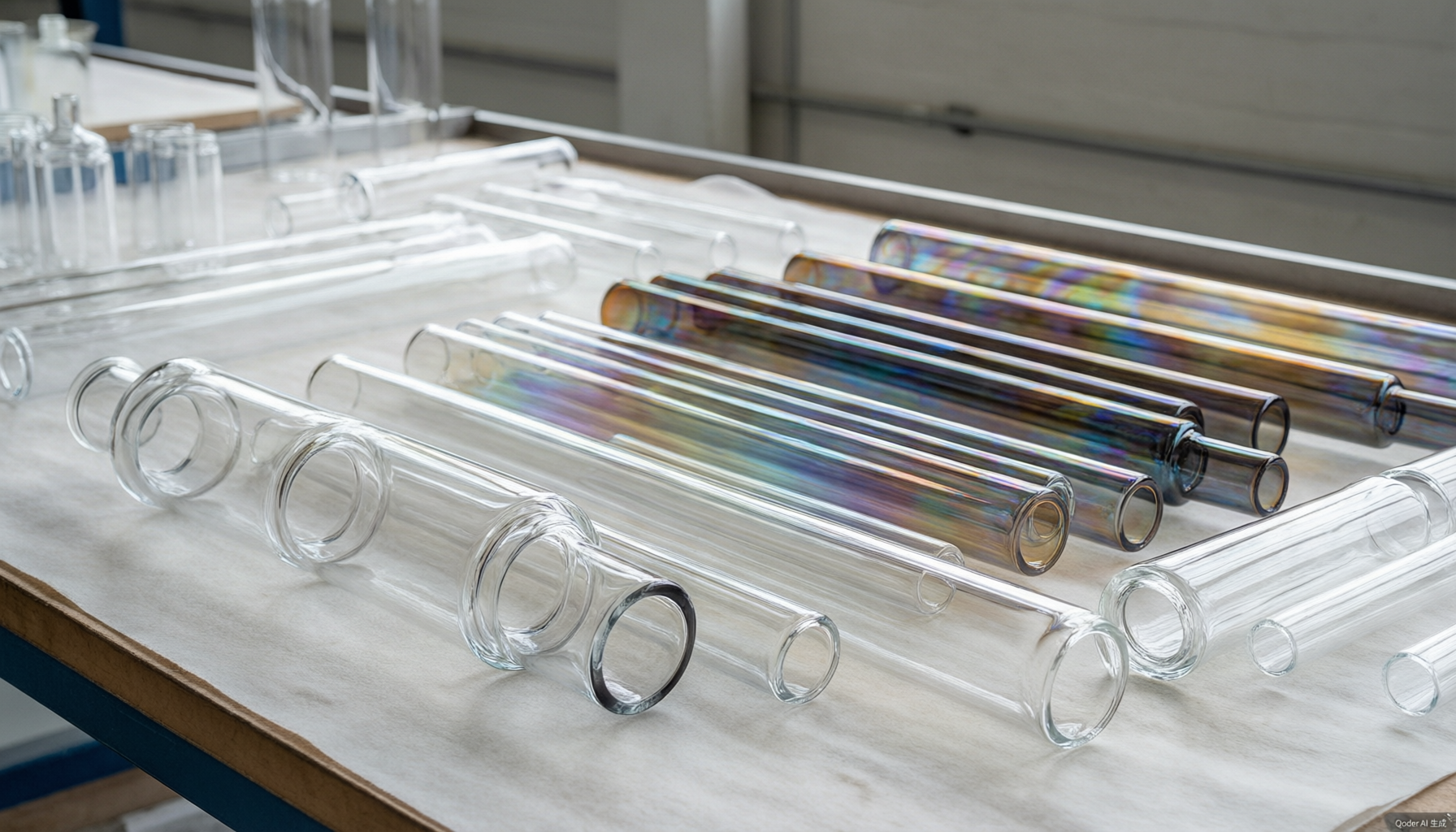 Glass pipe prototyping stage with multiple design iterations