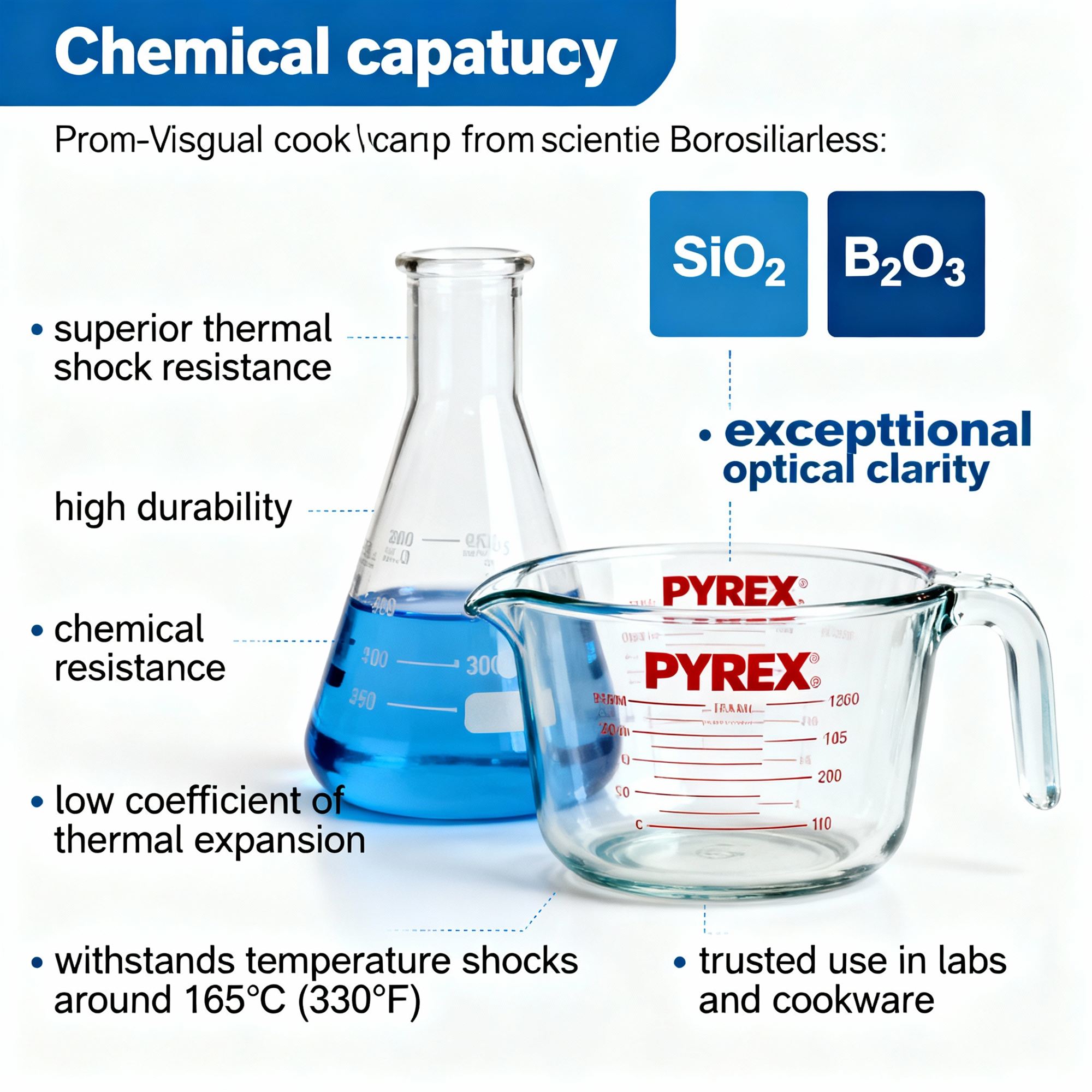 Borosilicate glass chemical properties pyrex material science