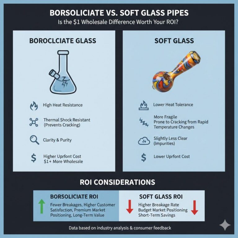 Borosilicate vs Soft Glass Pipes: Wholesale Value Guide - glass pipe product photo