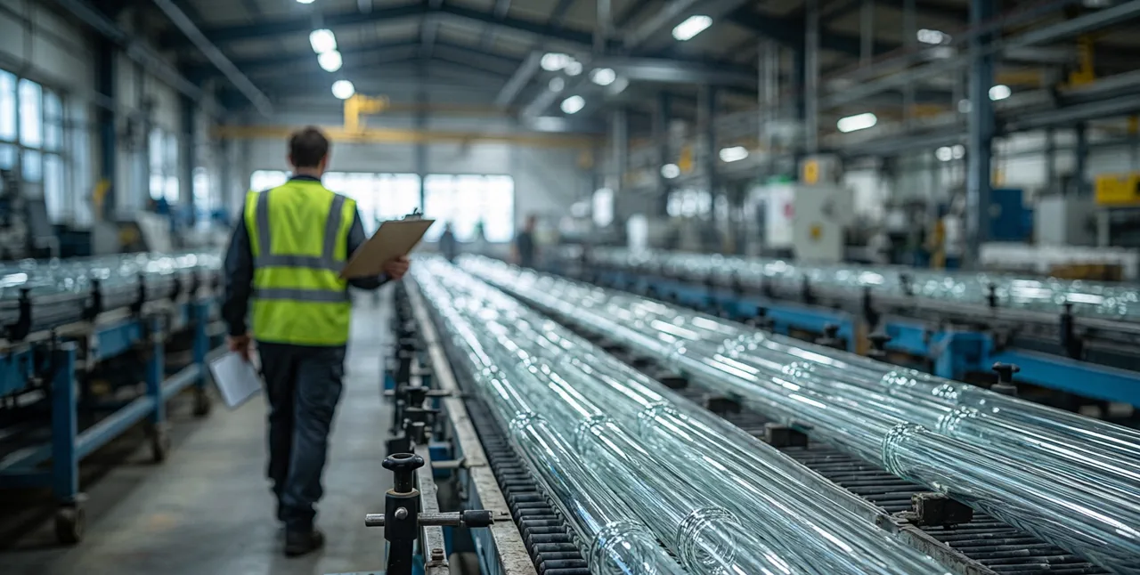 BSCI factory audit walkthrough of glass pipe production line