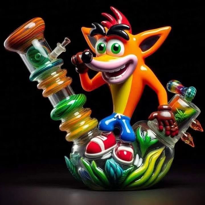Glass water pipe with spiral percolator shown for ice pinch neck discussion