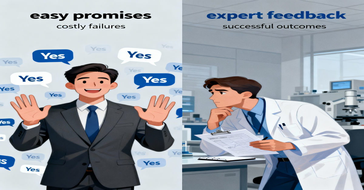 Easy promises versus expert feedback in OEM partnership communication