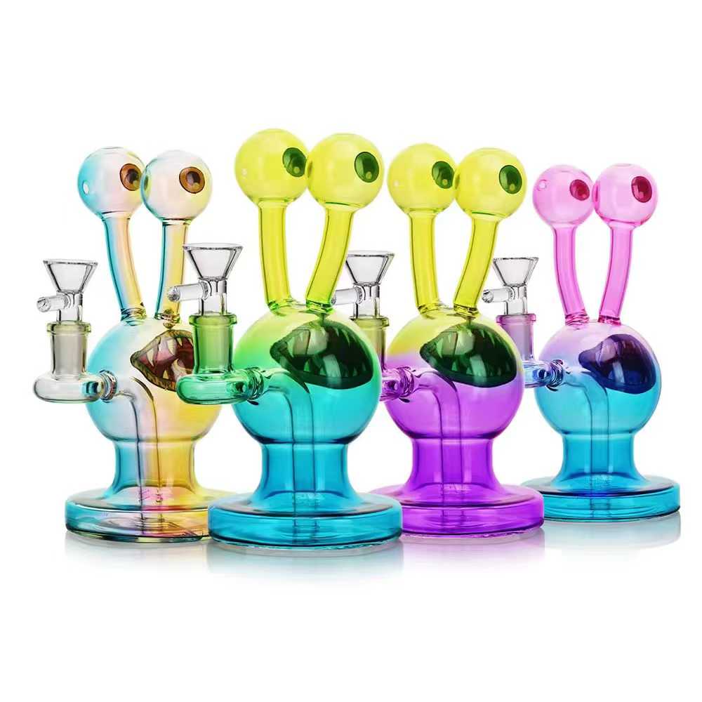Four eye-themed novelty glass bongs