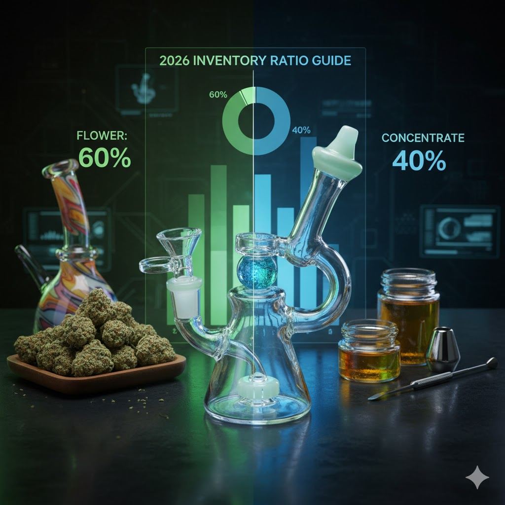 Flower vs. Concentrate: The 2026 Inventory Ratio Guide. - glass pipe product photo