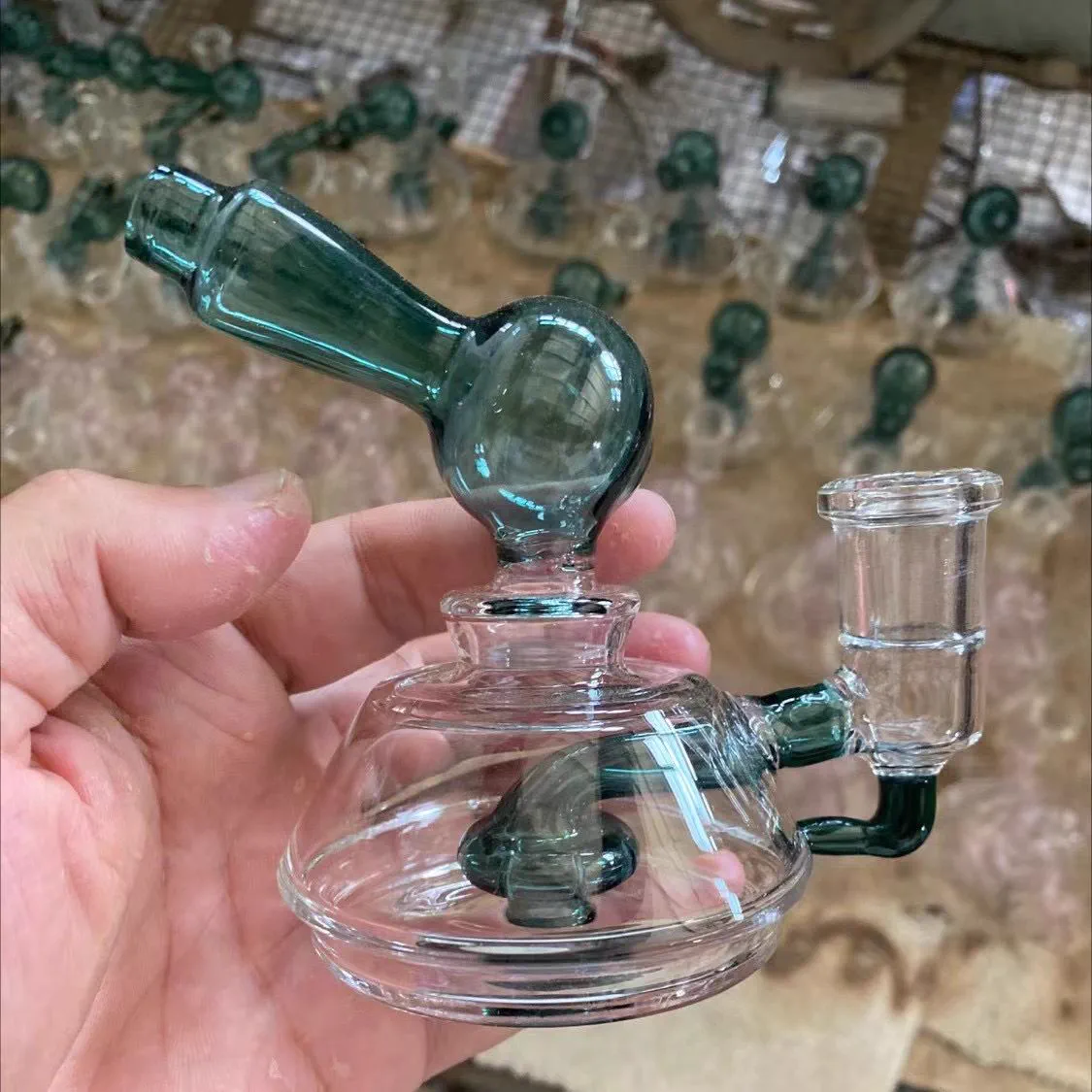 Custom glass pipes branding with logo application options