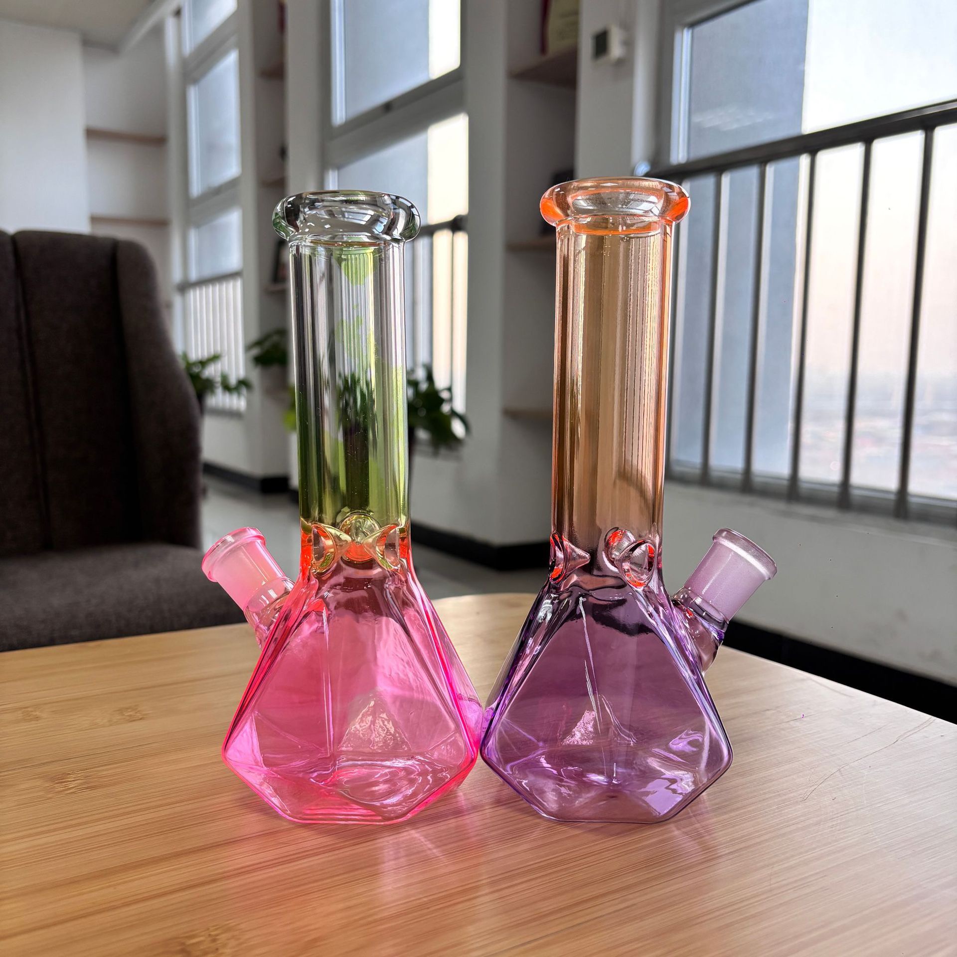 Large sculptural glass hand pipes and sherlock pipes for premium wholesale display