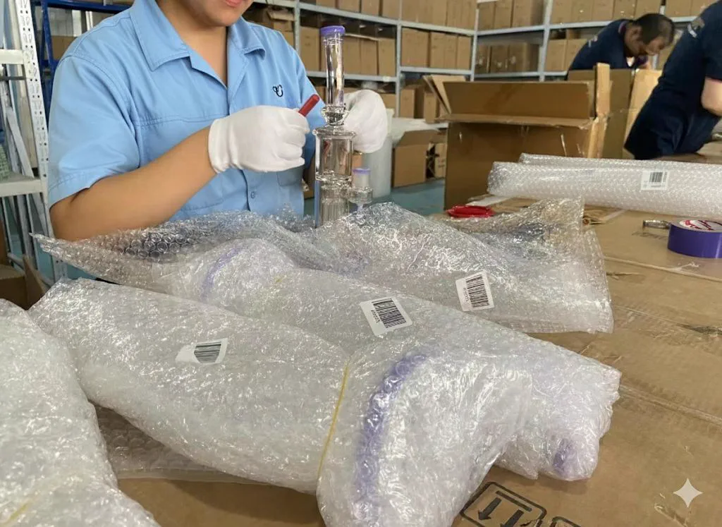 Wholesale glass pipe quality control inspection before Australian import