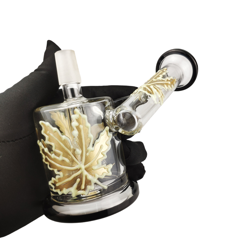 Multi-chamber glass bong with spiral percolator diffuser and integrated splash protection