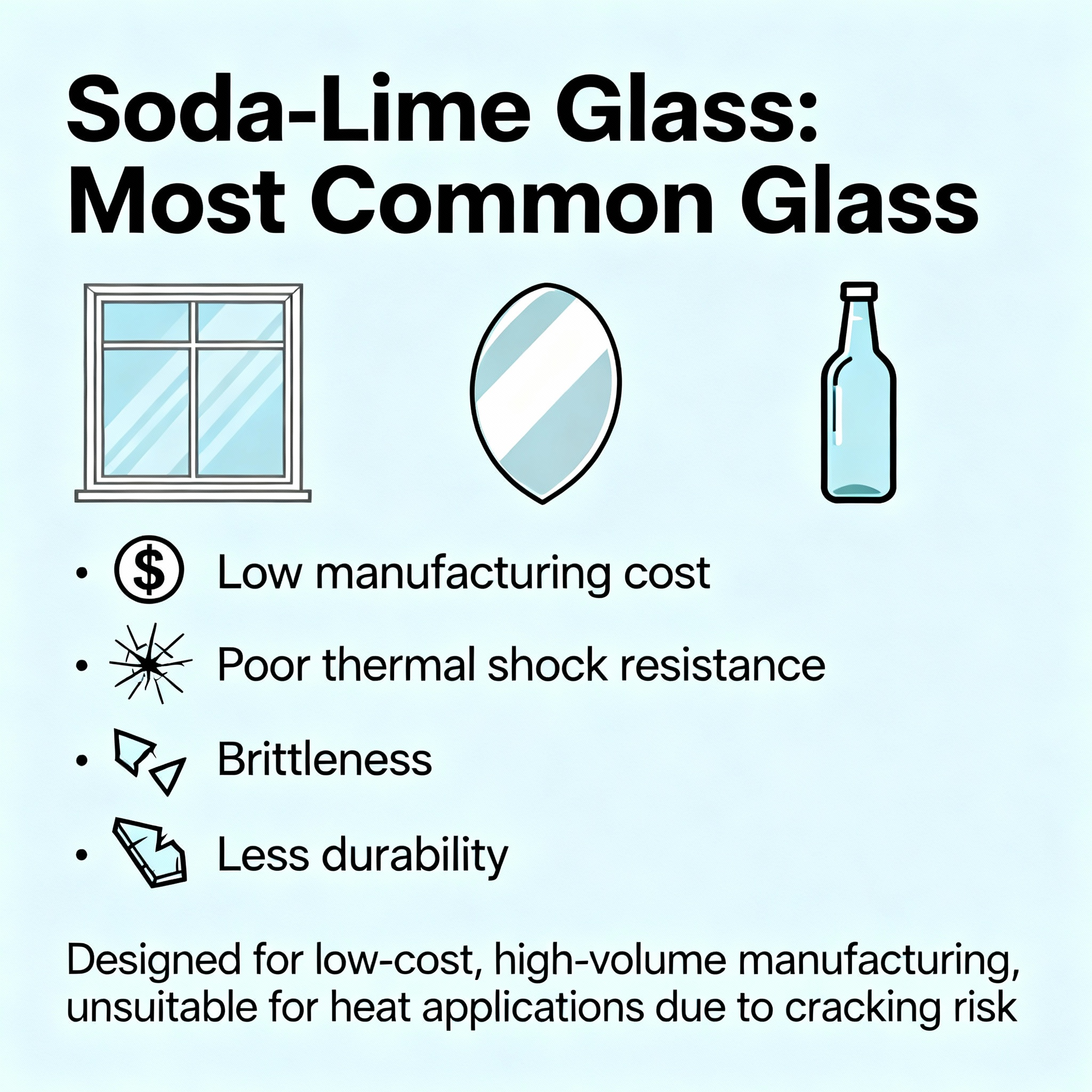 Soda-lime glass properties infographic