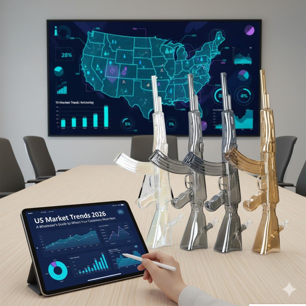 Wholesale data dashboard analyzing glass pipe return rate benchmarks