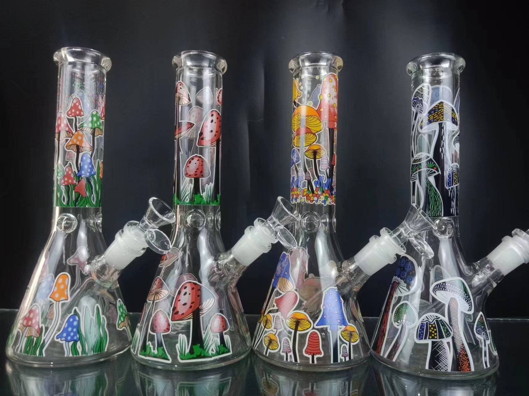Wholesale percolator bongs in production showing internal diffusion chambers
